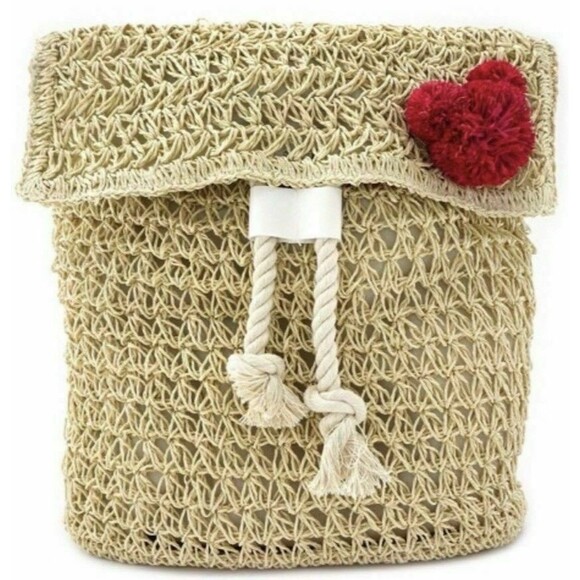 Disney Mickey Mouse Backpack Raffia Straw Drawstring Junk Food 90th Anniversary main image 9